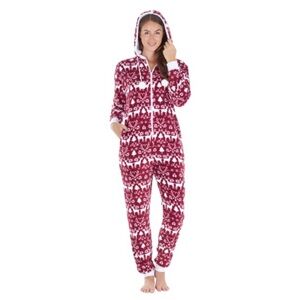 Frankie & Johnny Women's Hooded Fleece Non-Footed Onsie